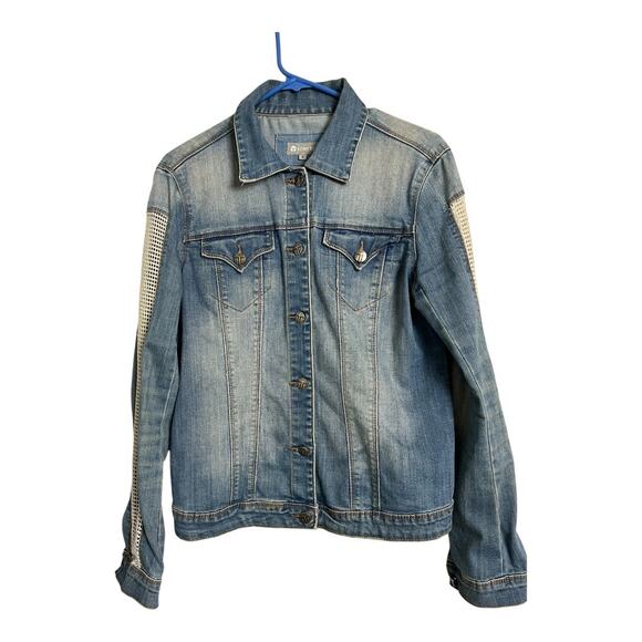 Tractr Small Women’s Jean Jacket Denim Blue Cotton Casual Comfy Western utility - Picture 1 of 8
